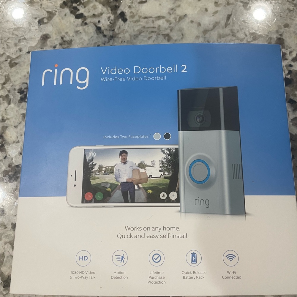 Ring Smart Doorbell - Silver and Black